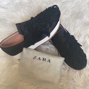 Black satin espadrilles